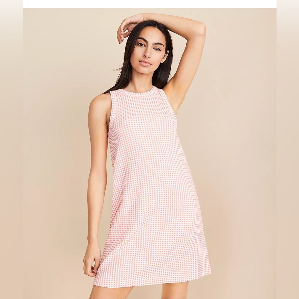 Lou & Grey Gingham Jacquard Halter Mini Pocket Dress XS